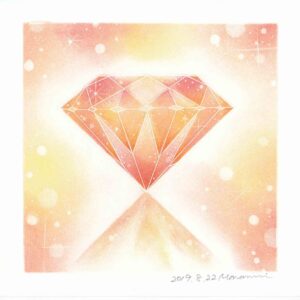 オレンジダイヤモンドのパステル画の画像