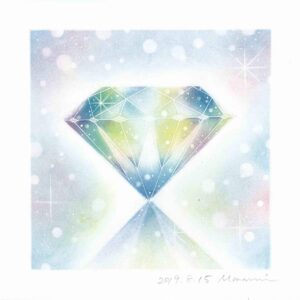ブルーダイヤモンドのパステル画の画像